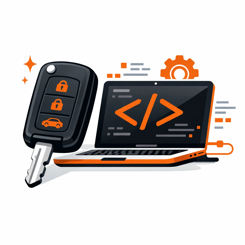 Clé de voiture avec ordinateur portable