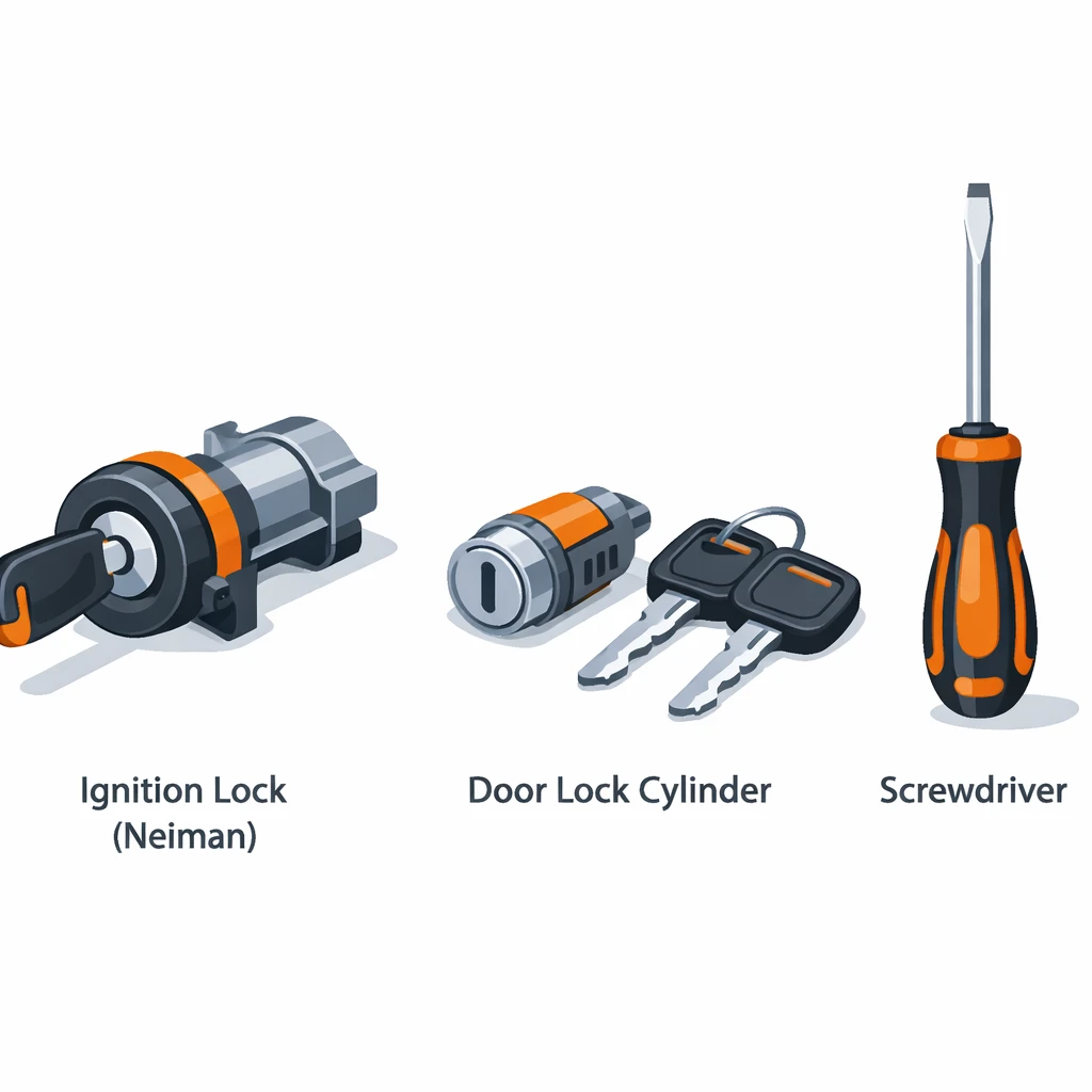 Serrures de voiture : neiman, barillet avec tournevis